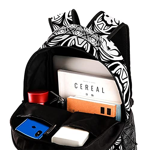 Mochila escolar de flores con compartimento loptop para hombre y mujer 4