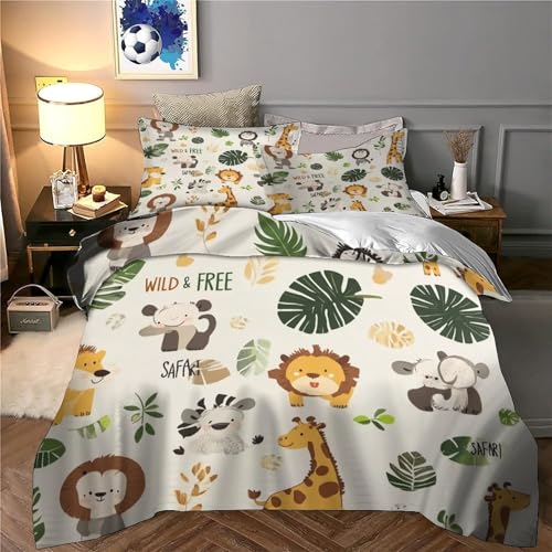 Housse de couette super douce 220x240cm imprimé 3D safari haute définition