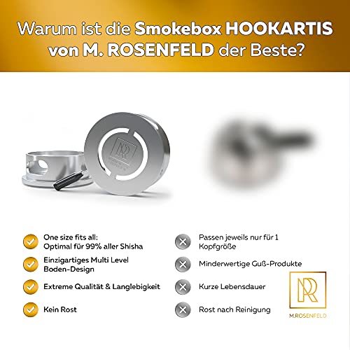 M. ROSENFELD Smokebox Shisha – HOOKARTIS – Heat Management Shisha Kopf Aufsatz mit Doppelring-Boden. passt für alle… – Bild 5