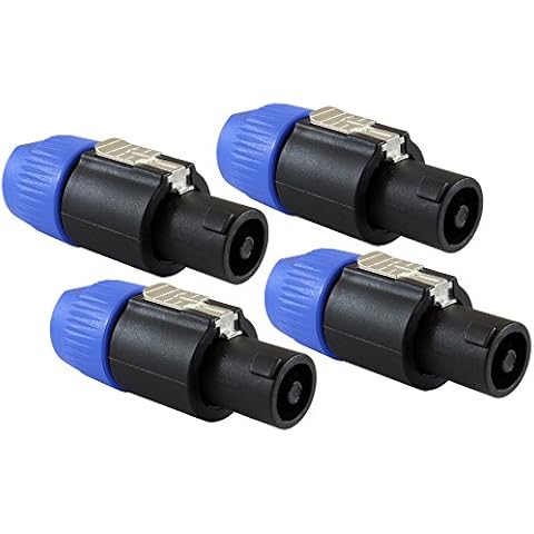 GLS Audio Speaker Plug Twist Lock 4 Pole Speaker Plug Compatible with Neutrik Speakon NL4FC, NL4FX, NLT4X, NL2FC - 4 Pack Cover
