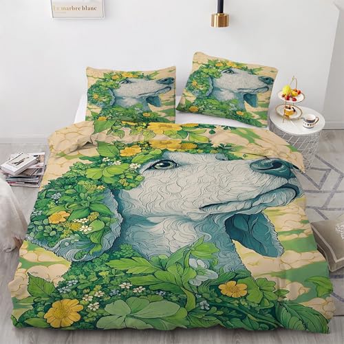 Housse de couette microfibre 90x190 chiot zippée pour simplifier le change du linge de lit