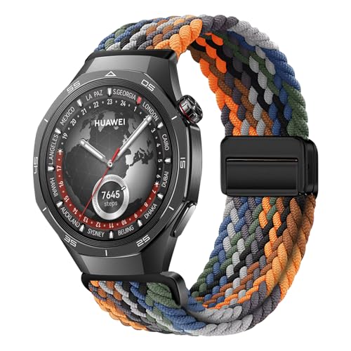 [KeeFos] 22mm �o���h Huawei Watch GT Runner 2/GT6 Pro 46mm/GT6 46mm/GT5 Pro/GT5/GT4/GT3(46 mm) �Ή� �����x���g �ґg �e�� �i�C���� �ւ��x���g ���C�o�b�N�� ���߉�