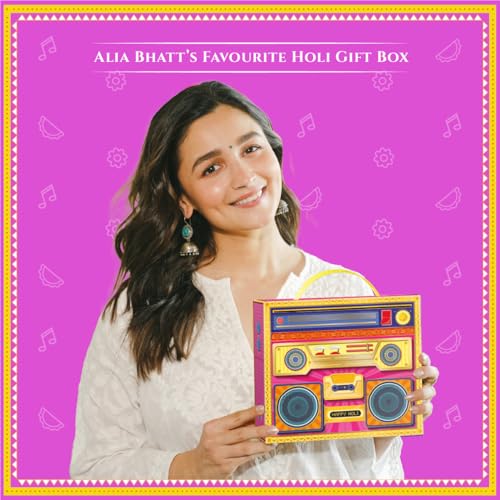 Image of Phool 6 Pack Holi Colour Boombox Party Pack -Pink Blue Green Yellow Orange Purple | 450 GMS | Herbal and Organic Colors | Skin Safe Gulal with Certificate | Holi Gulal for Kids & Family