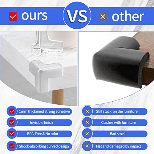 Image of Baby Proofing Corner Protector Baby: 12 Pack Corner Protectors Baby Proof Corner and Edges Protector, Extra Large Clear Table Corner Protectors for Baby Safety Guards Bumpers Cover Sharp Furniture