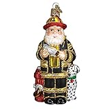 Old World Christmas Fireman Santa Glass Blown Ornament