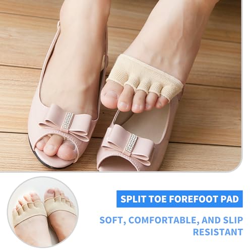 Image of SooGree 2Pairs Toe Topper Half Socks - Ball of Foot Cushions, Forefoot Pads for Women No Show Socks