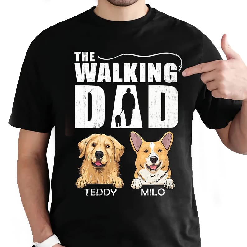 Personalized The Walking Dad Tshirt, Custom Dog Dad Shirt