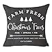 MFGNEH Farm Fresh Christmas Trees Cotton Linen Throw Pillow Covers Christmas Decor Cushion Cover 18 x 18 Inch for Sofa,Christmas Pillow Covers