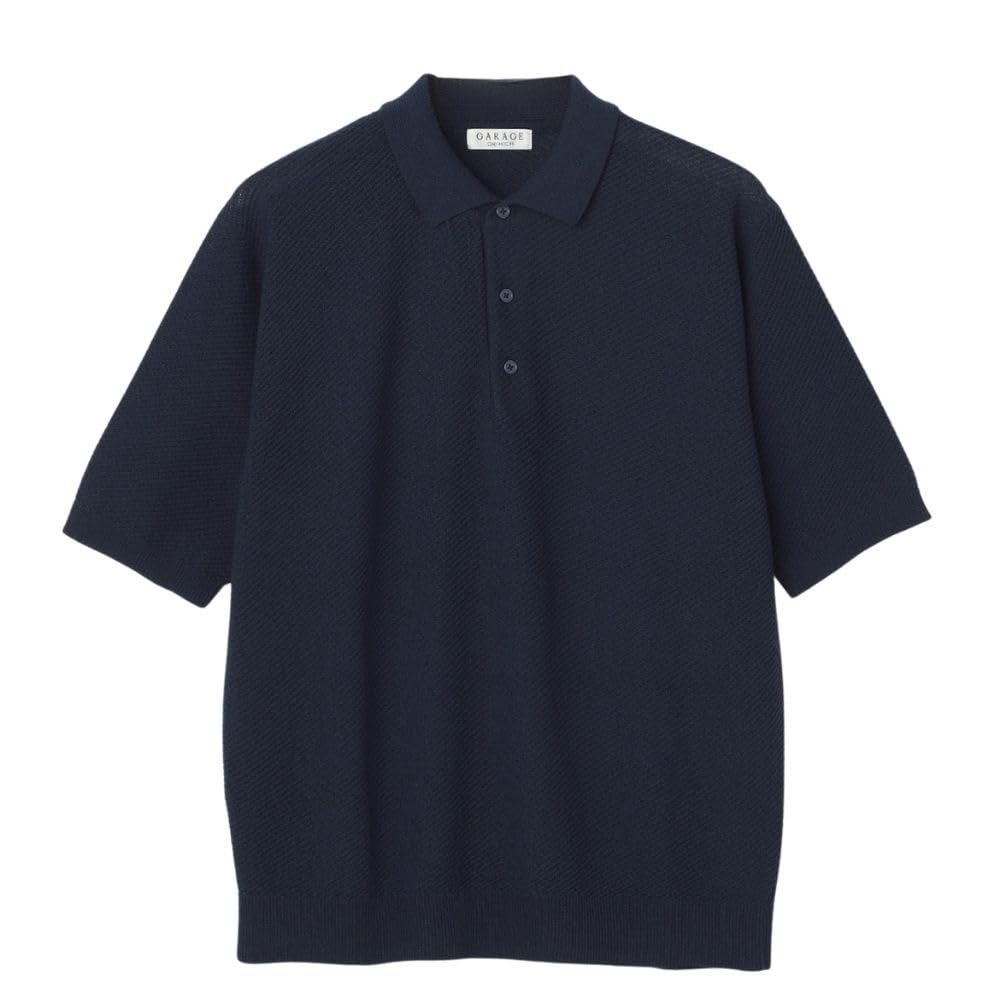 Amazon | 25S 半袖麻混カルゼニットポロシャツ_66SUHR544紺M