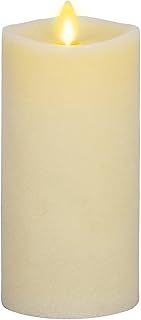 Flameless LED Battery Operated Flickering Pillar Candles - Ivory - Pack of 1-3x6.5 - Realistic Moving Flame Real Wax Indoor/Outdoor Decor