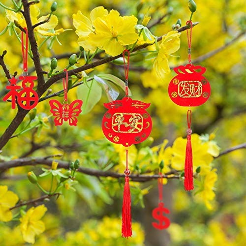 Jetec 60 Pieces Chinese New Year Decorations Spring Festival Knot Pendant Chinese Knot Hanging Ornament Chinese Tassel Decoration For New Year Spring Festival Home Office Decorations #TOP3