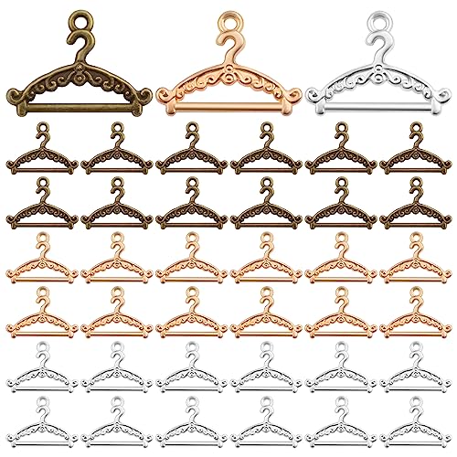 90 Pieces Tibetan Clothes Hanger Charms Alloy Mini Decorative Coat