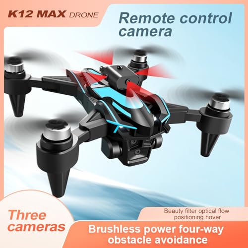 Brushless Motor FPV Drones With Gesture Control FPV Drone For Adults RC Drone 1080P Cameras Wind Resistance Headless Mode For Beginners Quadcopter Men Kids Gifts (BLACK) - Thumbnail 3