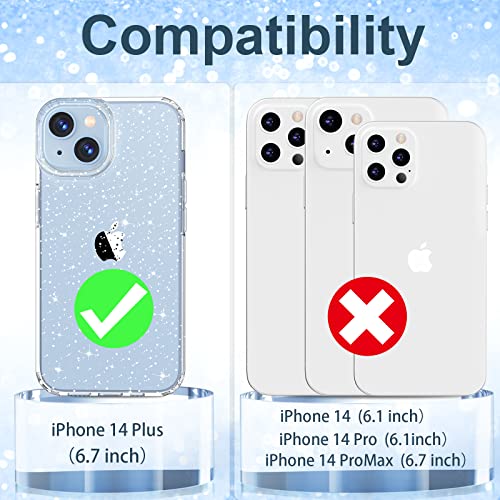 For Iphone 14 Plus Case Clear Glitter, Cute Girly Sparkly Bling Phone Case For Women Girls [Sparkle Design] Anti-Scratch Soft Tpu Slim Fit Shockproof Protective Case Cover 6.7 Inch - Clear Glitter #TOP6