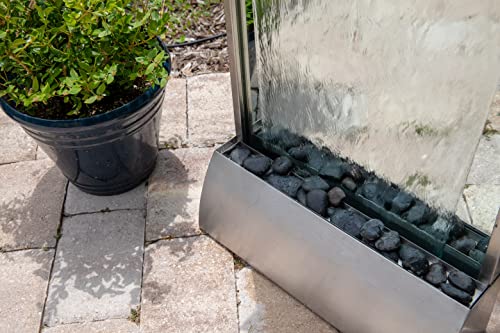 Kenroy Home 51056Ss Breckenridge Indoor Outdoor Floor/Wall Fountain With Silver Finish, Contemporary Style, 42" Height, 19" Width, 5.875" Depth #TOP3