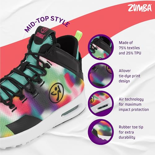 ZUMBA Air Funk Women's Dance Shoes, Mid-Top Fitness Sneakers