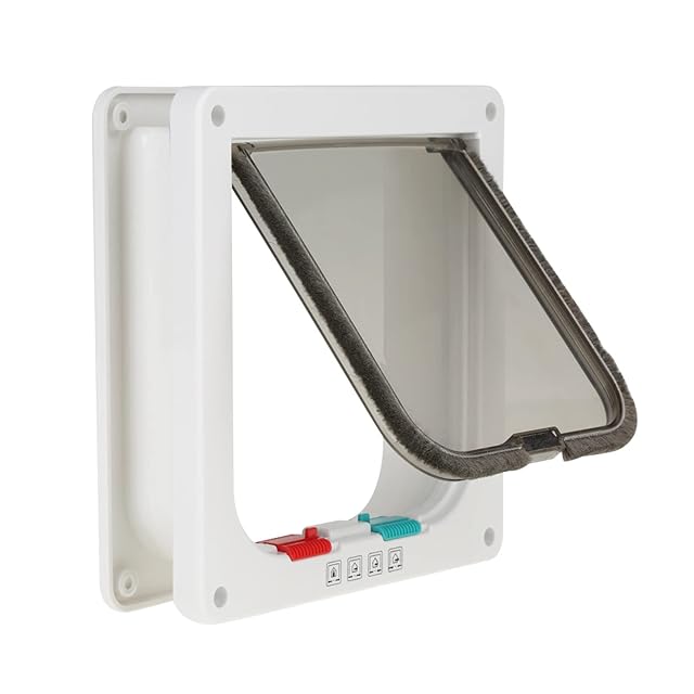 Foto 5 de 8 de Greensen Puerta para gatos pequeña con túnel, puerta para perros, diseño clásico, puerta para mascotas