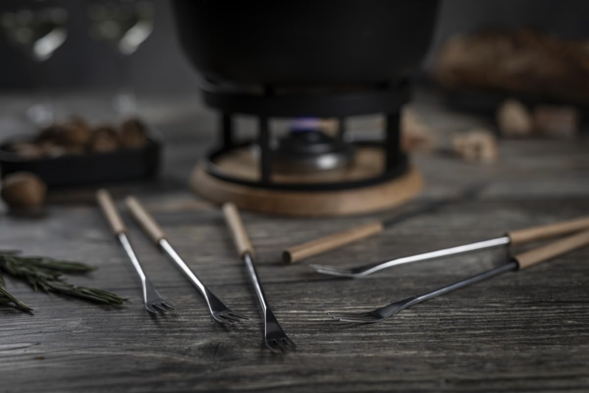 KUHN RIKON Käsefondue Set Induktion Gusseisen schwarz matt Alpstein 24 cm