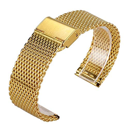 Bracelets de montre dorés en acier inoxydable de luxe avec barres à ressort 20mm et 22mm