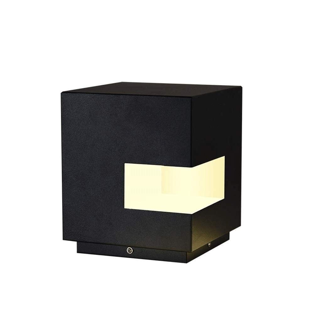 5W LED Linterna de Poste de césped Geometría Cuadrada al Aire Libre Patio Jardín Lámpara de Pilar Antorcha Luces de Columna de Paisaje Patio Camino Puerta Puerta Bolardo Linterna Accesorio de