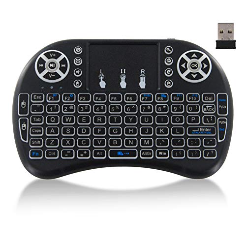 Mini Wireless Keyboard with TouchPad - Portable QWERTY Keypad, XINKSD Backlit Keyboard