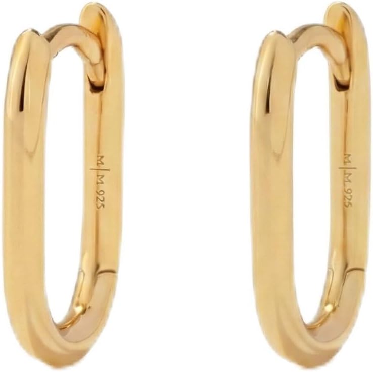 Made By Mary Paperclip Hoop Earrings – Gold Vermeil | Minimalist Hoop Earrings | Lightweight Dainty Jewelry for Women | Elegant Handmade Earrings | Layering Stacking Jewelry