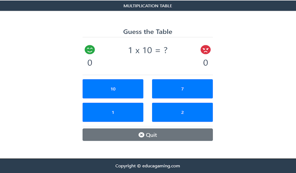 Multiplication Table - Math Game for Kids - App on Amazon Appstore