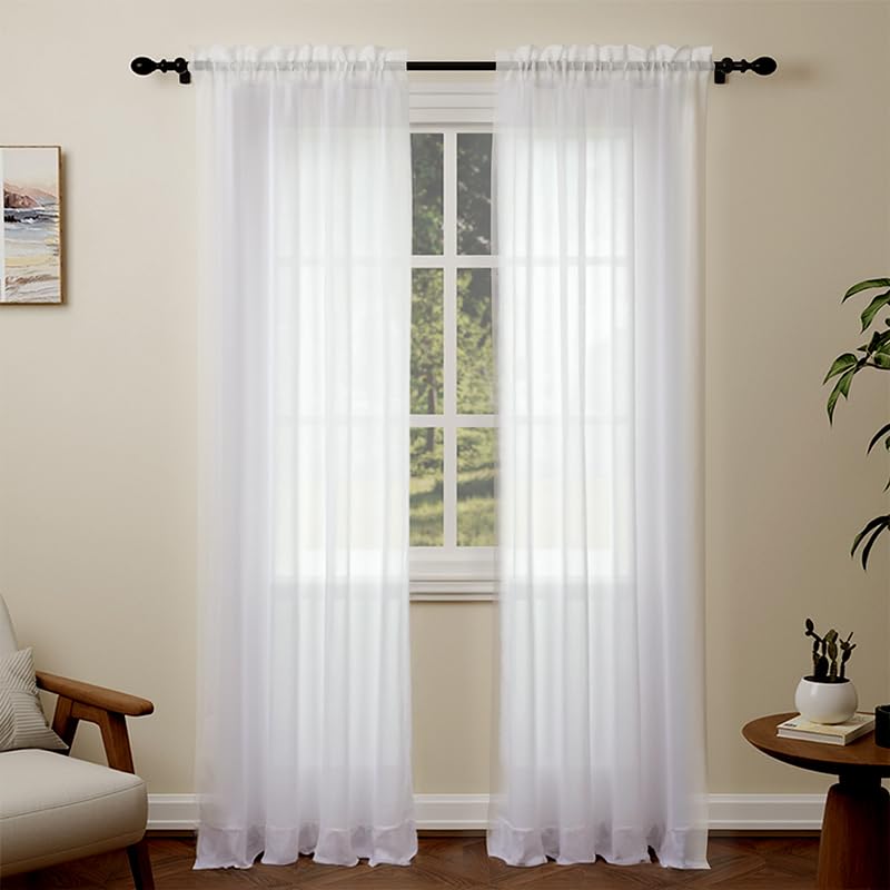 Pacok White Voile Curtains