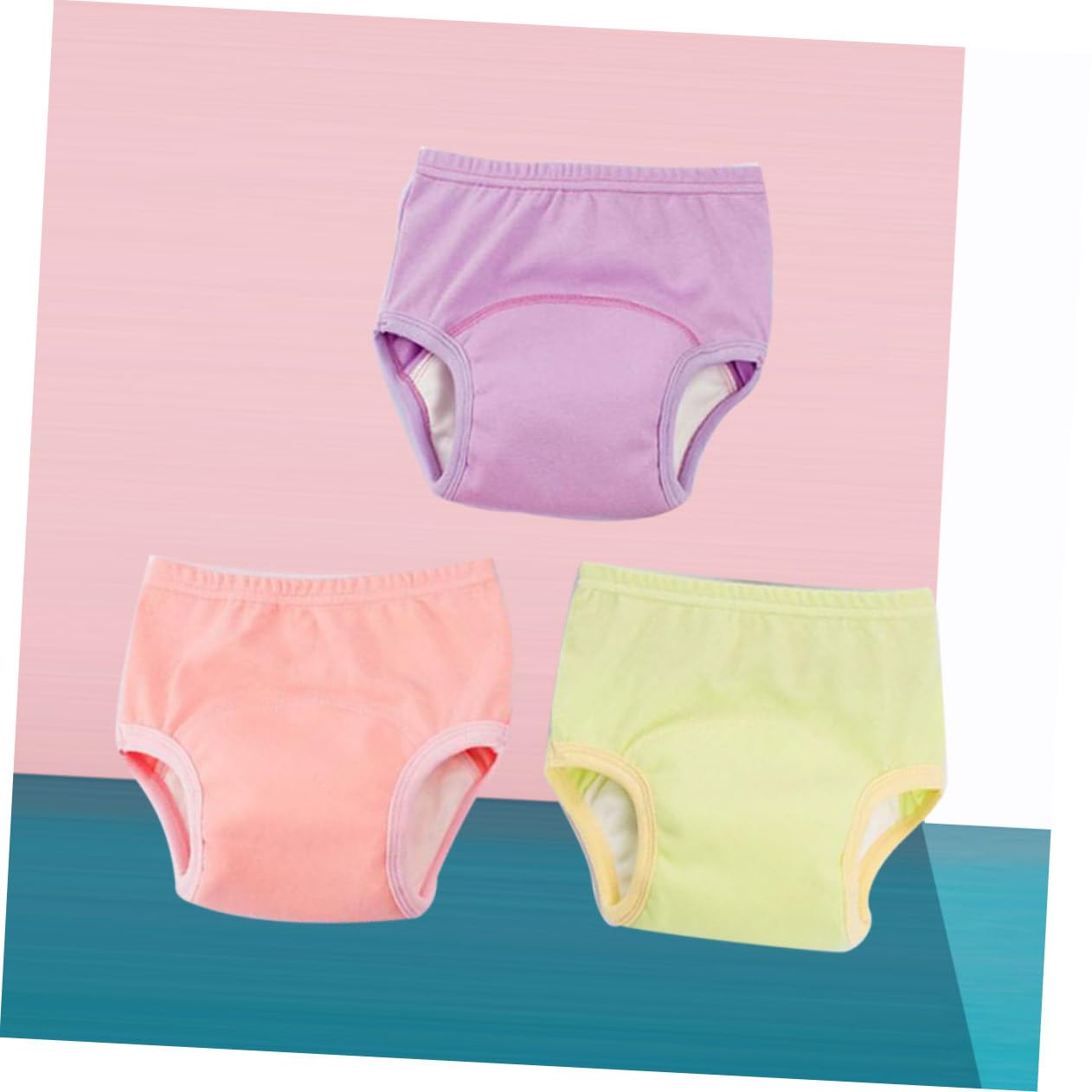 Abaodam 2 Juegos de Pantalones de Entrenamiento de Algodón para Bebés Pantalones de Pañal para Recién Nacidos Cintura Elástica de 100 Cm 3 Piezas