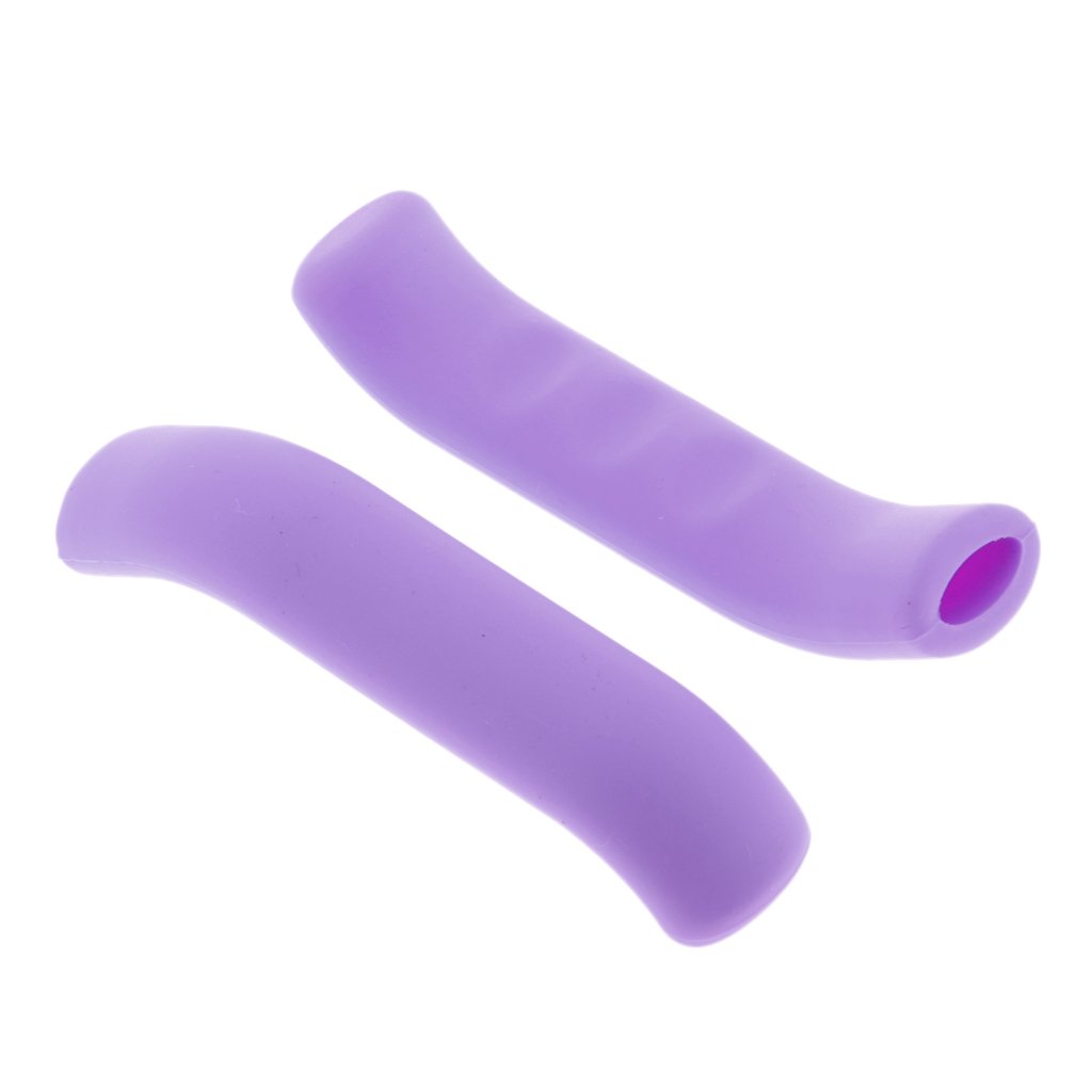 1 par de fundas suaves para palanca de freno de bicicleta, color morado