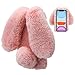 LCHDA Protettiva Cover per iPhone 11 6.1 Pollice TPU Morbido Peluche Artificiale Coniglietto con Orecchie Coda Soffici Villi Pelliccia Peloso Astuccio Carino Palla Inverno Custodia-Rosa