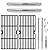 Hiorucet Grill Grates Replacement Parts for Charbroil Advantage 2 Burner 463642116, 463642015, Grid Cooking Grates, Heat Plate, Burner, Ignitor and Crossover Tube for Char-broil Advantage Grill Parts.