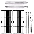 Hiorucet Grill Grates Replacement Parts for Charbroil Advantage 2 Burner 463642116, 463642015, Grid Cooking Grates, Heat Plate, Burner, Ignitor and Crossover Tube for Char-broil Advantage Grill Parts.