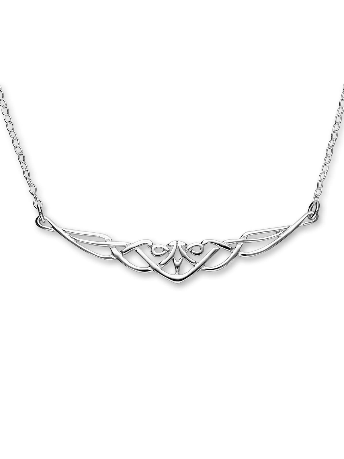 ORTAK 925 Sterling Silver Chain Archibald Knox Silver Necklet Pendant Necklace Designer Designed Handmade Necklaces Scottish Celtic Jewellery of Scotland for Women