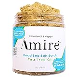 Anti-Fungal Tea Tree Oil Exfoliating Body and Foot Scrub with Dead Sea Minerals, Great for Acne, Dandruff, Athlete's Foot, Infused with Argan Oil and Shea Butter to Moisturize