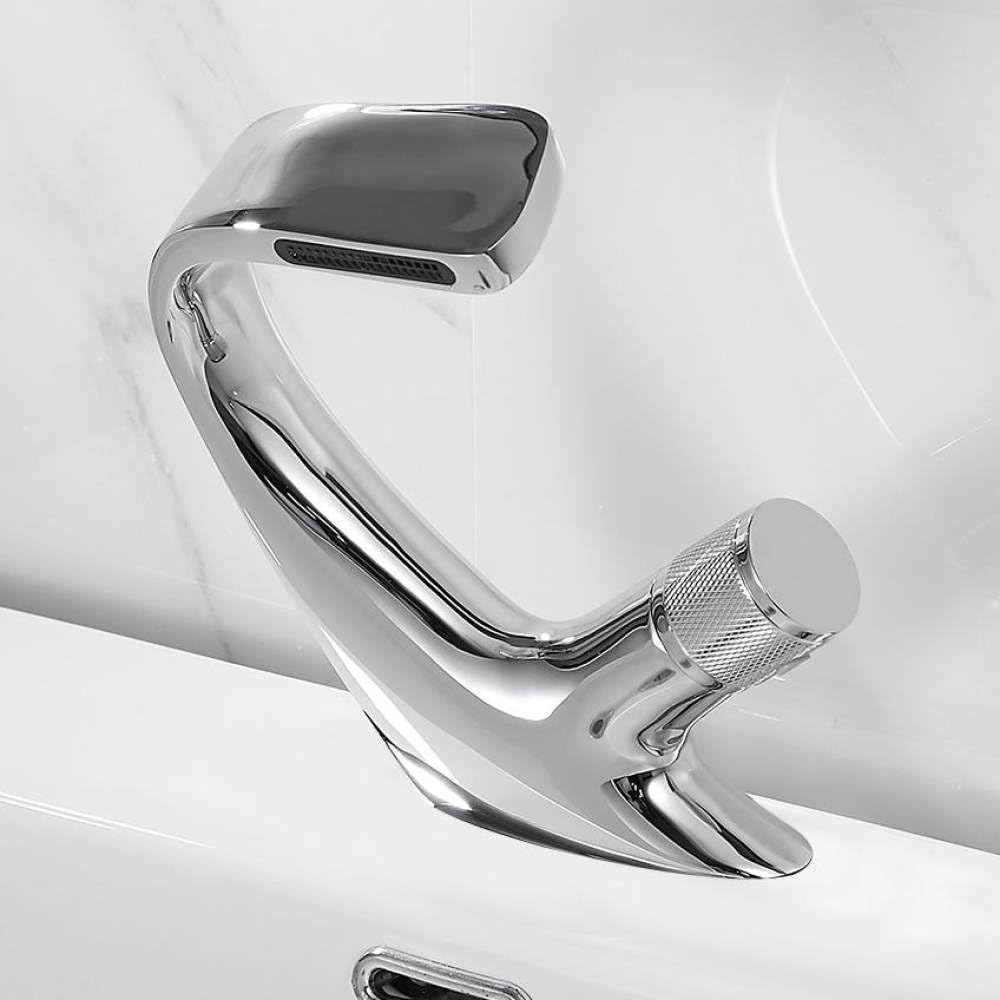 Robinet de lavabo noir mat mitigeur de salle de bain monotrou en laiton