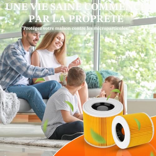 ACOMTUO 4 Filtres de Rechange pour Filtre Kärcher WD3, Filtration pour Filtres Kärcher WD3 WD2 WD1 MV3 MV2 A K KNT NT SE VC, pour Aspirateurs Kärcher Filtre/6.414-552.0 – vue 5