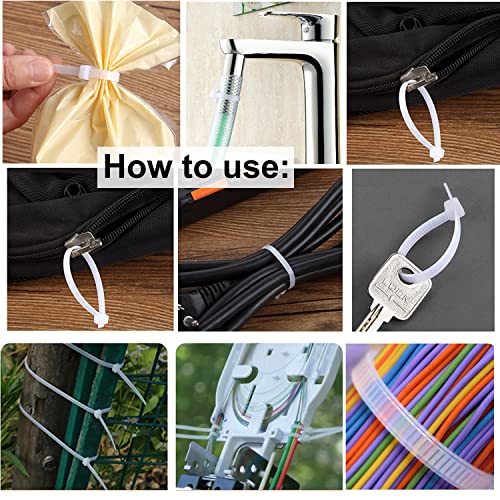 Qrity 200 Pieces Cable Ties, 3.6mm x 100mm Long Zip Tie Wraps, Nylon Zip Ties, Self-Locking, Bundle - Image 3