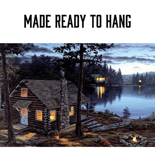 Rivers Edge Products Led Canvas Wall Art, 24 By 16 Inches, Fiber Optic Light Up Wall Decor, Battery Operated Lighted Nature Canvas Print, Led Light Kitchen, Bedroom, Or Home Decor, Cabin Reward #TOP3