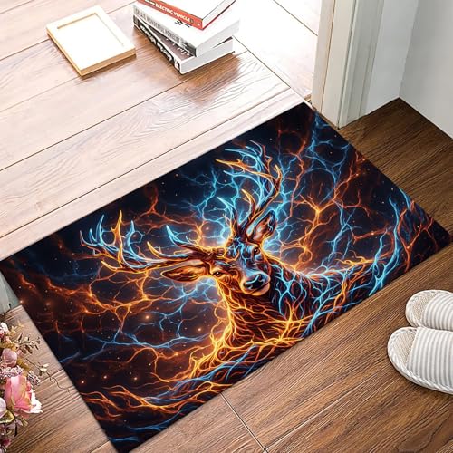 Tapis de bain cerf microfibres 50x80 orange doux