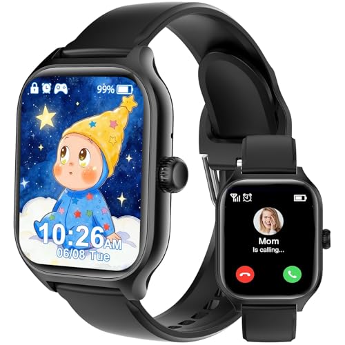 clleylise Montre Connectée Enfant, Smart Watch Enfant Garçon Fille avec Bluetooth Téléphone/SOS/Tracker/Schlafmonitor/120+ Modes Sportifs, Montre Digitale...