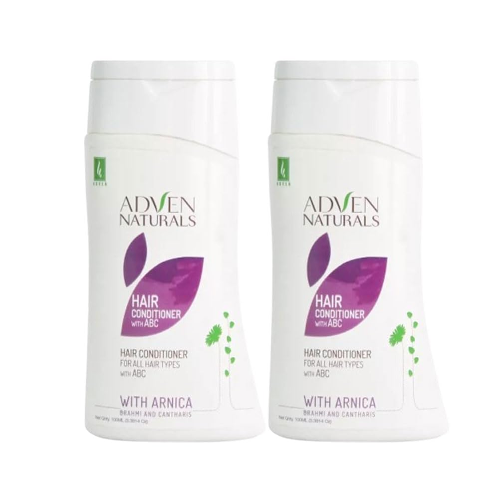 ADVEN Hair Conditioner with ABC (Arnica, Brahmi & Cantharis) | Deep Nourishment & Frizz Control | Anti-Dandruff, Hydrating & Strengthening Formula for Soft, Smooth, Tangle-Free Hair | 2x100ml