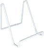 Tripar 4-Inch Metal White Painted Square Book HolderStand, Wire Mini Easel, Small Photo Stands for Table, Display for Picture Frames, Plaques & Plates