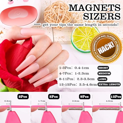 Cortaúñas ajustable rosa para manicura de uñas postizas en casa o salón 3