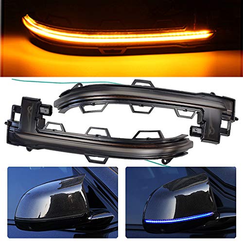 Dynamic Led Side Mirror Sequential Turn Signal Lights Indicator For BMW X3 G01 X4 G02 X5 G05 X6 G06 X7 G07 (Yellow-Blue)