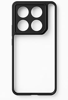 حافظة جي تي 20 برو، شفافة للغاية غير صفراء، حماية من الدرجة العسكرية، غطاء واقي مضاد للصدمات مع حماية للكاميرا لـ GT 20 برو (اطار اسود)