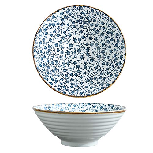 Duża ceramiczna miska ramen, 23 cm, 1500 ml, retro miska do zupy do ramenu, Udon, Soba, Pho i azjatyckiego makaronu - idealna do jadalni i rozrywki