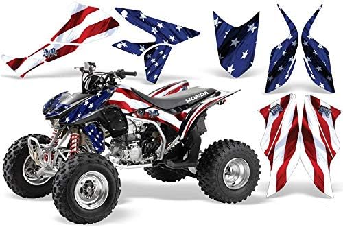 AMR Racing ATV Graphics kit Sticker Decal Compatible with Honda 450 TRX/R 2004-2016 Quad - Stars and Stripes