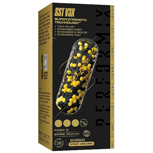 PERFORMIX - SST V3X - Pre Workout - 350 mg Caffeine - Energy Supplements - No Crash - Fitness Goals - Nootropic - Timed-Release for All Day Focus, Mood & Energy Boost - Men & Women - 60 Capsules