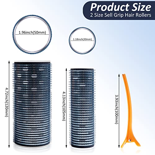 2 Pcs Hair Rollers For Bangs Aluminum Core Long Hair Curler Self Grip Hair Rollers With 2 Hair Clips (4.72 Inch X 1.96 Inch + 4.13 Inch X 1.18 Inch) #TOP2